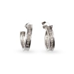 PAIR OF HOOP EARRINGS, 18 KT WHITE GOLD