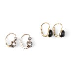 2 PAIRS OF EARRINGS, 14 KT YELLOW GOLD