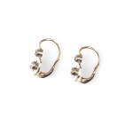 PAIR OF EARRINGS, 14 KT WHITE AND YELLOW GOLD