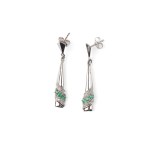 PAIR OF EARRINGS, 14 KT WHITE GOLD