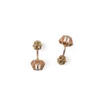 PAIR OF STUD EARRINGS, 14 KT YELLOW AND ROSE GOLD