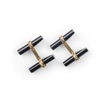 PAIR OF CARTIER DOUBLE CUFFLINKS, 18 KT YELLOW GOLD