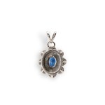 Jewelry set with brilliant-cut sapphires