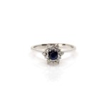 Jewelry set with brilliant-cut sapphires