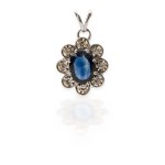 Jewelry set with brilliant-cut sapphires