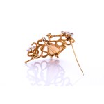 Opal pearl brooch