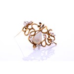 Opal pearl brooch