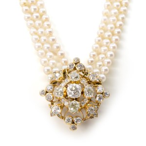 Historic diamond necklace with pearls