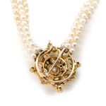 Historic diamond necklace with pearls
