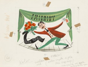 Jerzy Flisak (1930 Warszawa - 2008), Imieniny, ilustracja do czasopisma 