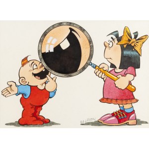 Edward Lutczyn (b. 1947, Heppenheim), Teeth, satirical illustration