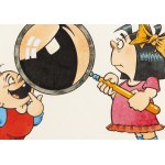 Edward Lutczyn (b. 1947, Heppenheim), Teeth, satirical illustration