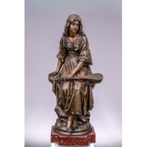 Paul Eugene Mengin (1853-1937), Mädchen mit Mandola, 19. Jahrhundert.