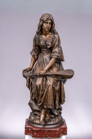 Paul Eugene Mengin (1853-1937), Dziewczyna z mandolą, XIX w.