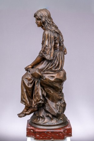 Paul Eugene Mengin (1853-1937), Dziewczyna z mandolą, XIX w.