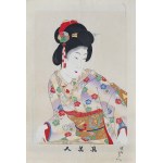 Toyohara Chikanobu (1838-1912), Piękność grająca na koto, z serii: Prawdziwe piękności, wyd. Akiyama Buemon, Tokio/Japonia, 1897 r.