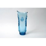 Glass vase in blue color