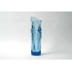 Glass vase in blue color
