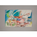 Stefan DOUSA (ur. 1945), Łódź z amerykańską flagą, 1988