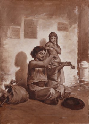 Artur GROTTGER (1837-1867) - według, Skrzypek i jego rzewny utwór w czasie powstania 1863, 1940