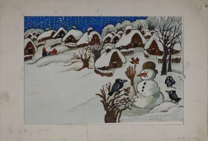 Julitta KARWOWSKA-WNUCZAK (ur. 1935), Zima, ilustracja do książki 