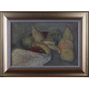 INDEPENDENT painter, FRENCH, Still life with bananas and pears