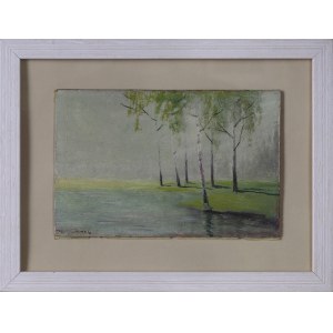 Painter INDEPENDENT, POLISH, Landscape with birches