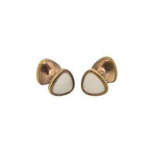 Triangular cufflinks with white eyelet