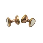 Triangular cufflinks with white eyelet