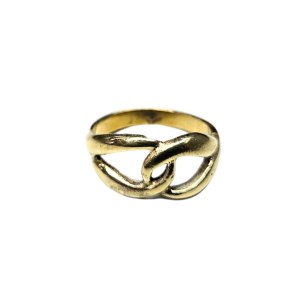 Gold-plated ring in the form of a knot