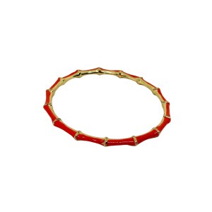 Bracelet plaqué or avec émail corail