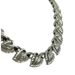 Silver-plated birch leaf necklace