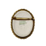 Oval porcelain brooch Limoges, France