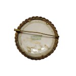 Okrągła porcelanowa broszka Limoges, Francja