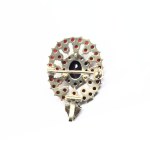Broche/pendentif en argent et grenat vintage, République tchèque/Tchécoslovaquie