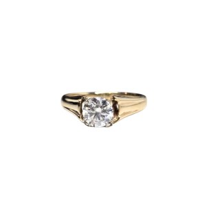 Gold ring (14k) with diamond (lab-cut)