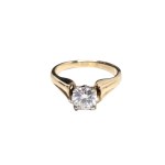 Gold ring (14k) with diamond (lab-cut)