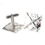 Cufflinks Last painting by Zdzislaw Beksinski (white palladium) / Zdzislaw Beksinski