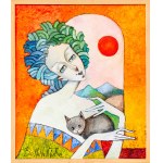 Jan Bonawentura Ostrowski, Lady with a Grey Cat, 2025