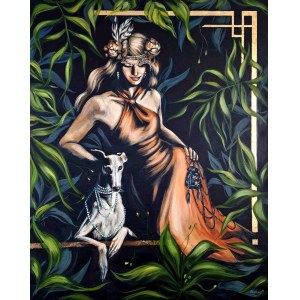 Oksana Malanij, In the glow of pearls and greenery, 2025