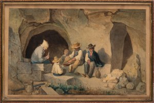 Giuseppe Moricci, Giuseppe Moricci Scene with a Country Meal, 1872