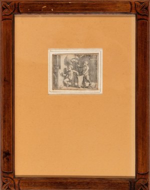 Lucas van Leyden, Lucas van Leyden Two cherubs holding a shield,