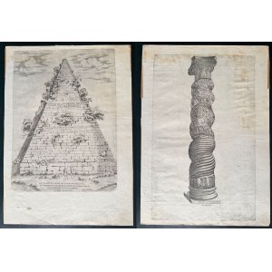 Sepulchrum C. Körbe... | Heilige Säule aus dem Tempel Salomons, aus Speculum Romanae Magnificentiae,