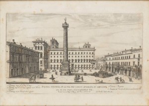 Giovanni Battista Falda, Giovanni Battista Falda Piazza Colonna on the Via del Corso,