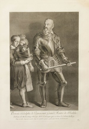 Nicolas de Larmessin III, Nicolas de Larmessin III Adolphe de Vignacourt Grand Maitre de Malthe, after Caravaggio,