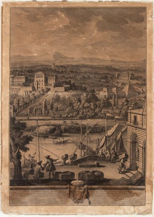 Giuseppe Vasi, Giuseppe Vasi The view of the Leonine City, seen with the Vatican Basilica, the Bridge, and Castel Sant