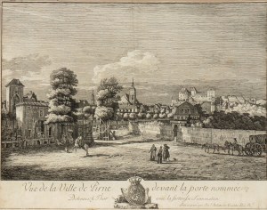 Bernardo Bellotto, Bernardo Bellotto Vue de la ville de Pirne devant la porte nommée Dohnaiszh-Thor, avec la forteresse Sonnenstein,