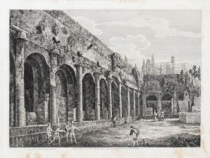 Luigi Rossini, Luigi Rossini View of the remains of the courtyard of Villa Mecenate in Tivoli,