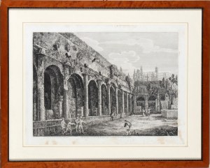 Luigi Rossini, Luigi Rossini View of the remains of the courtyard of Villa Mecenate in Tivoli,