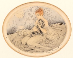 Louis Icart, Louis Icart Girl with a schitzu,